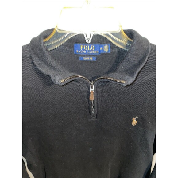 Polo Ralph Lauren Estate Rib Men’s Sweat Shirt Size Medium Black Flesh Pony - Picture 3 of 12